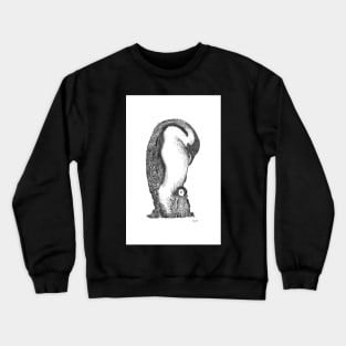 Emperor Penguin with his Chick Crewneck Sweatshirt